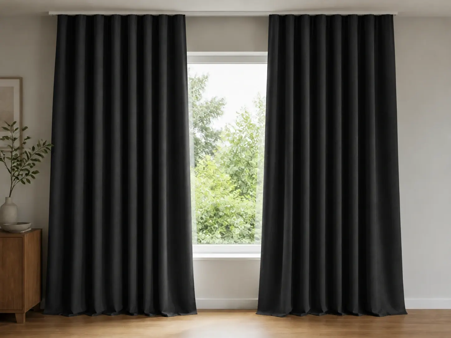White Sheer · Black Drape · Matte Black Rod