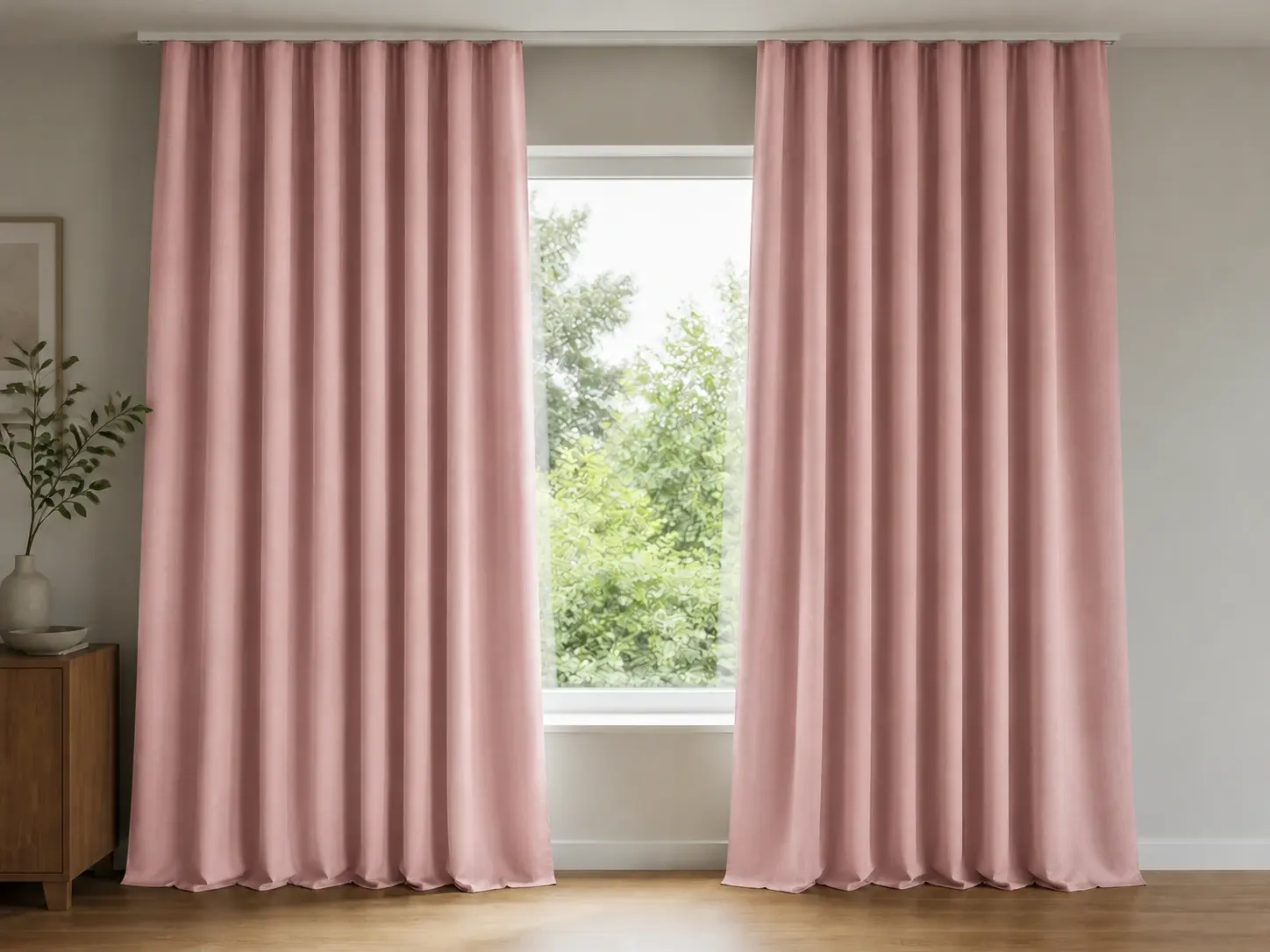 Cream Sheer · Blush Drape · White Rod