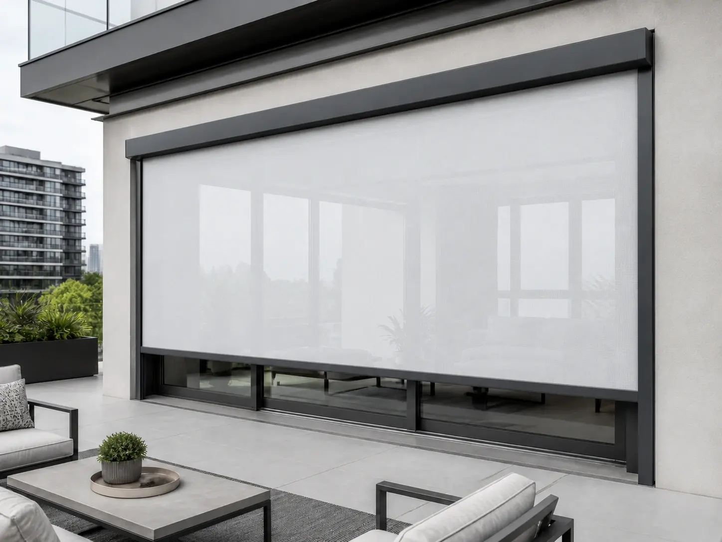 White Zip Screen