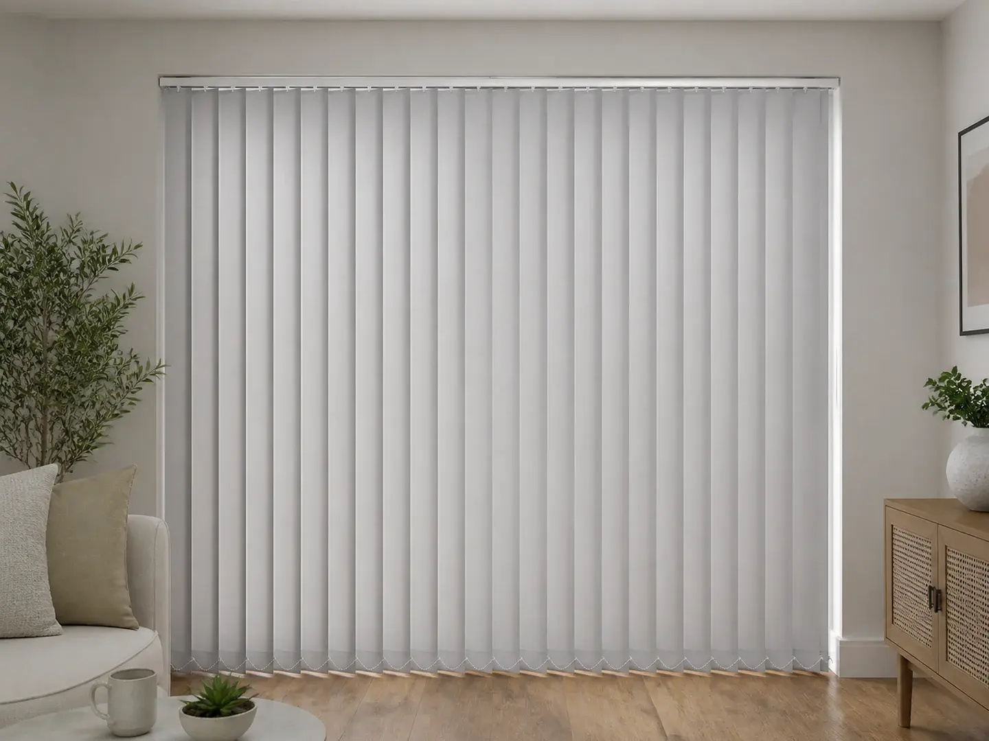 PVC dikey perde önden ürün görünümü