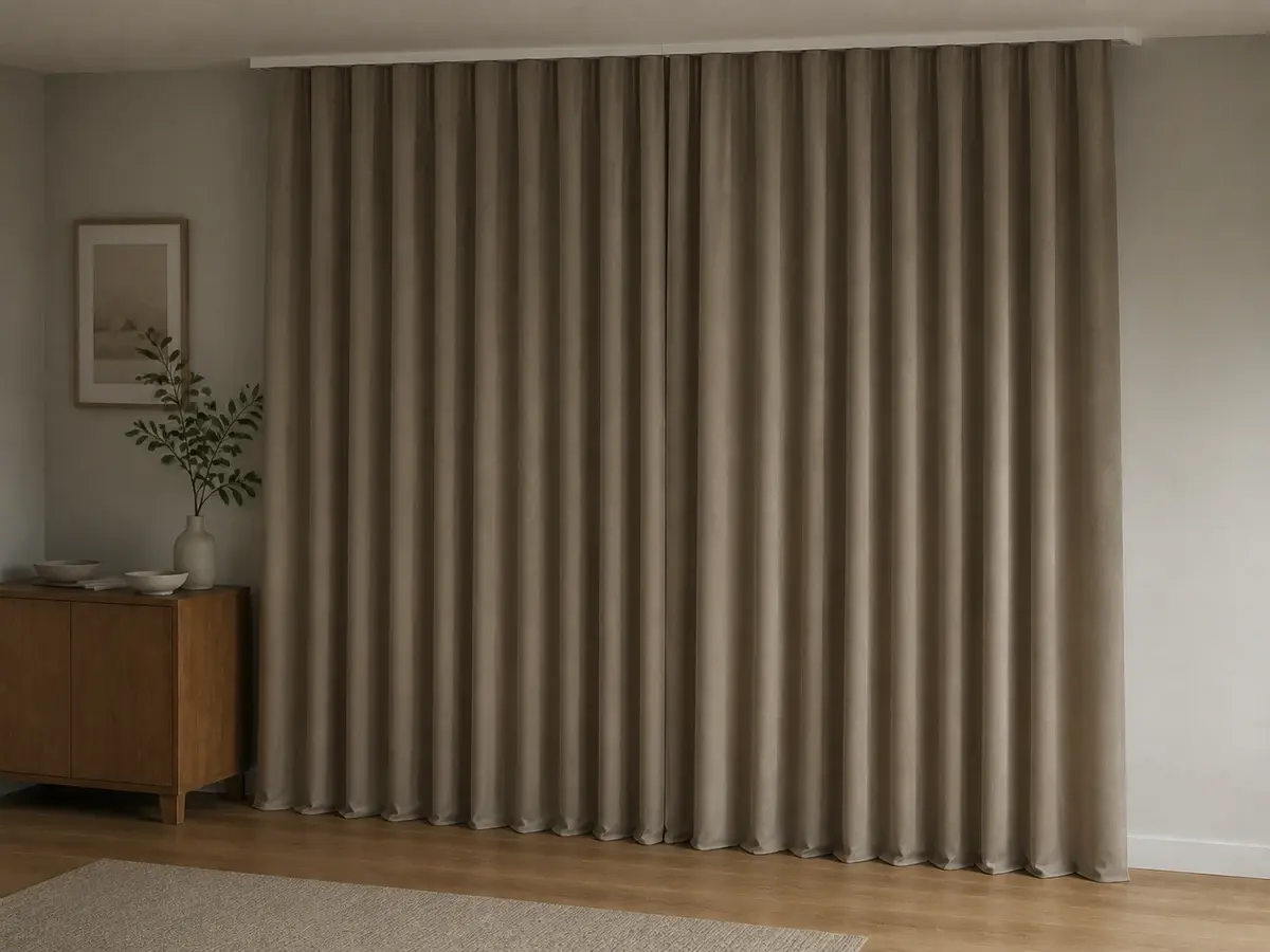 Visualización representativa de cortinas con IA del catálogo verificado de Betaper.