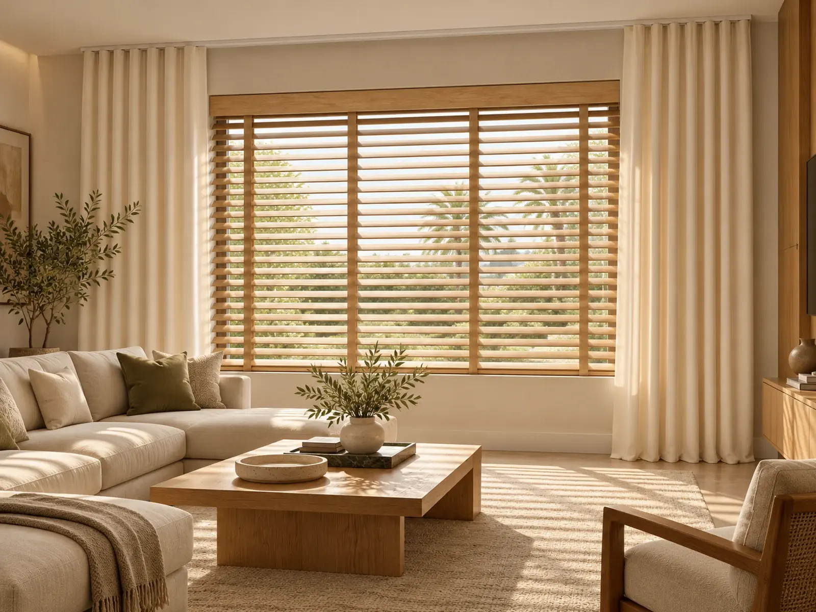 Natural Oak Holzjalousie · Cream Dekoschal